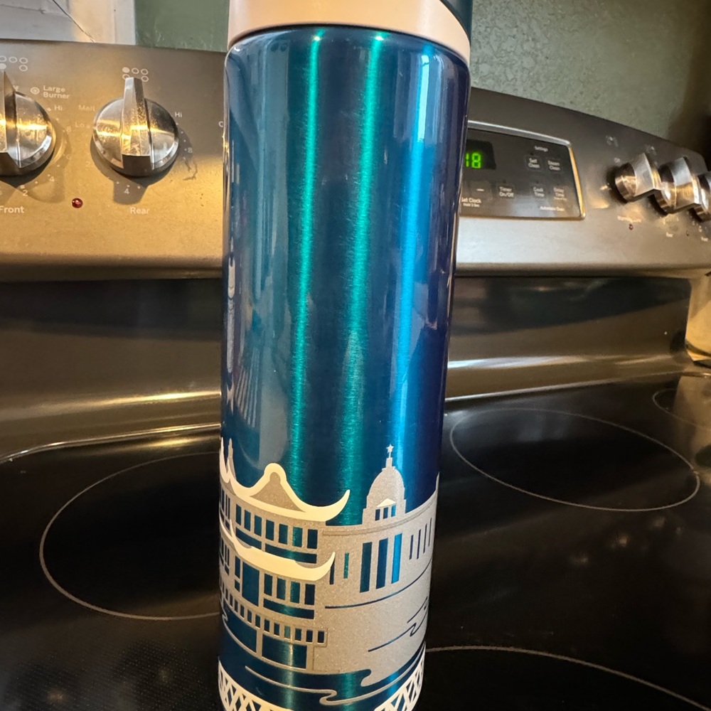 Starbucks-Shanghai Skyline Blue Travel Mug - Picture 3 of 9